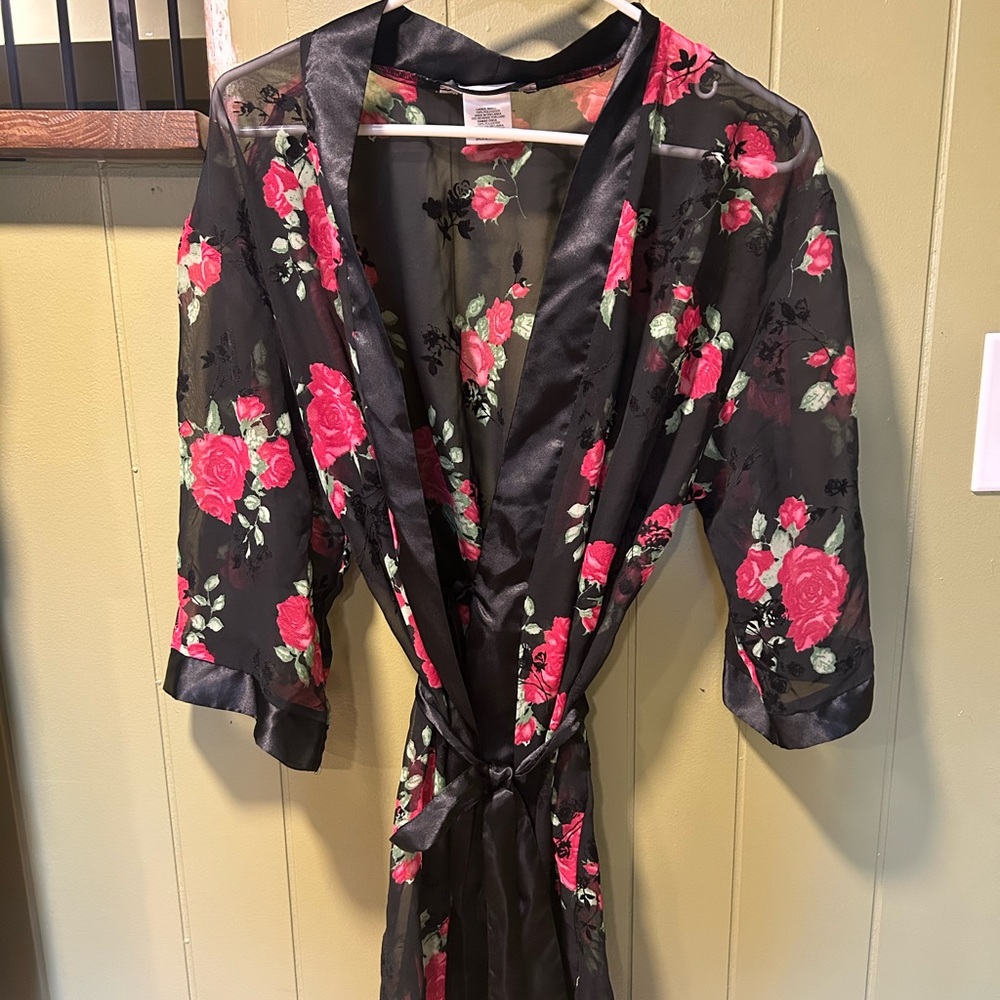 Y2K Secret Treasures Black and Red Floral Lingerie Garment